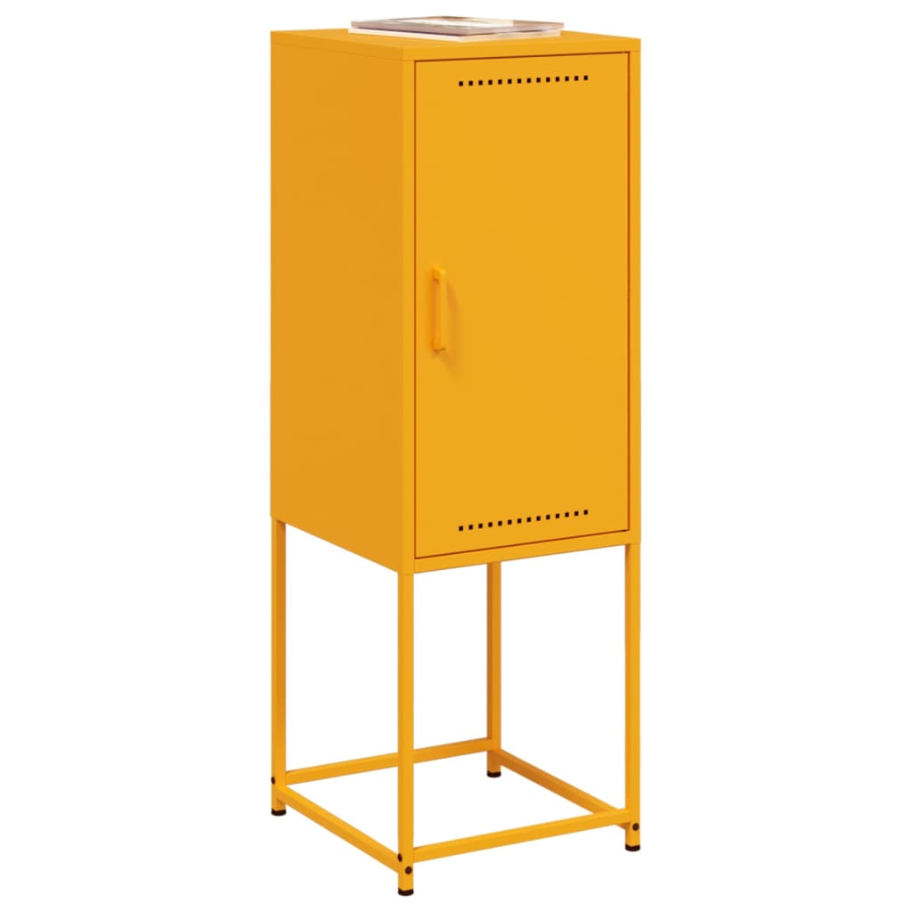 Visoka komoda boja senfa 36 x 39 x 107 cm čelična