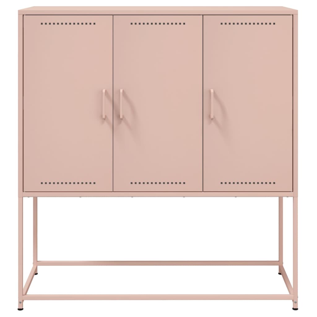 Visoka komoda ružičasta 100,5x39x107 cm čelična