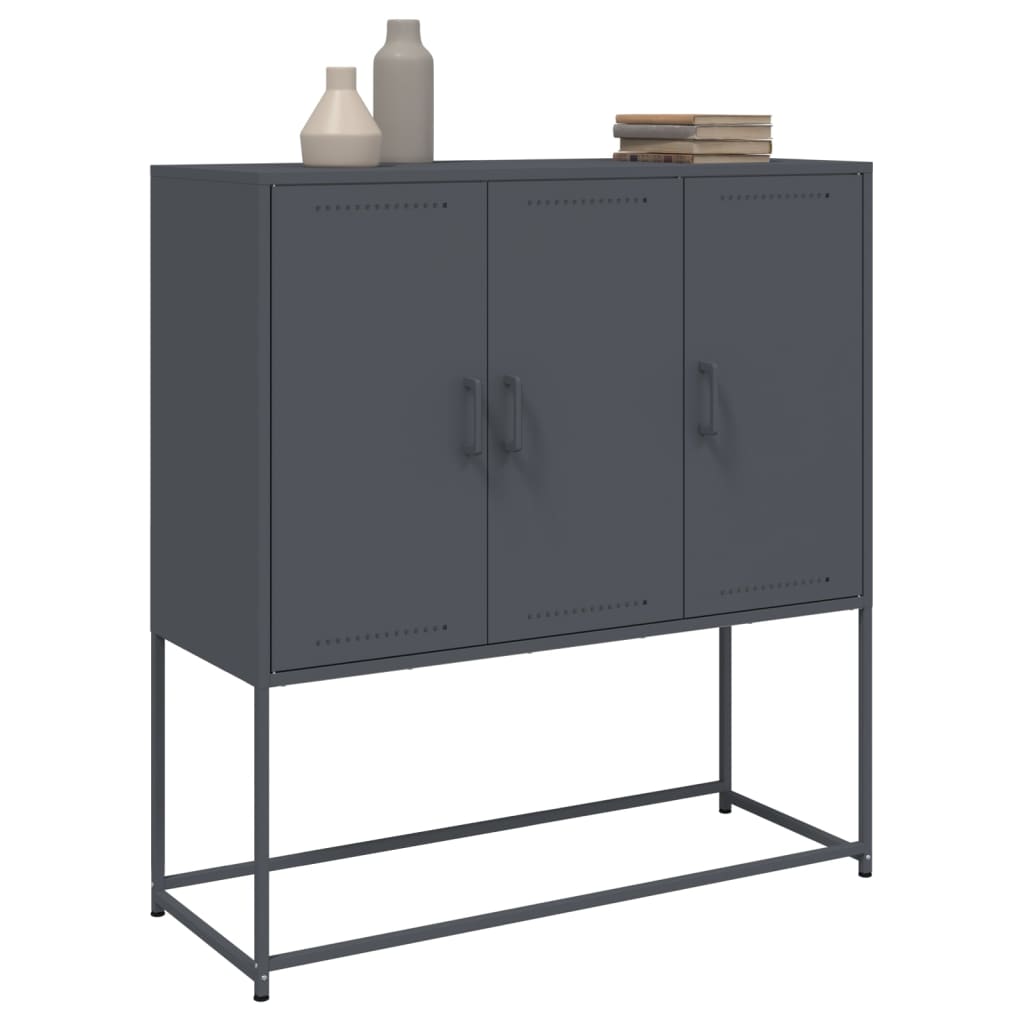 Visoka komoda antracit 100,5 x 39 x 107 cm čelična