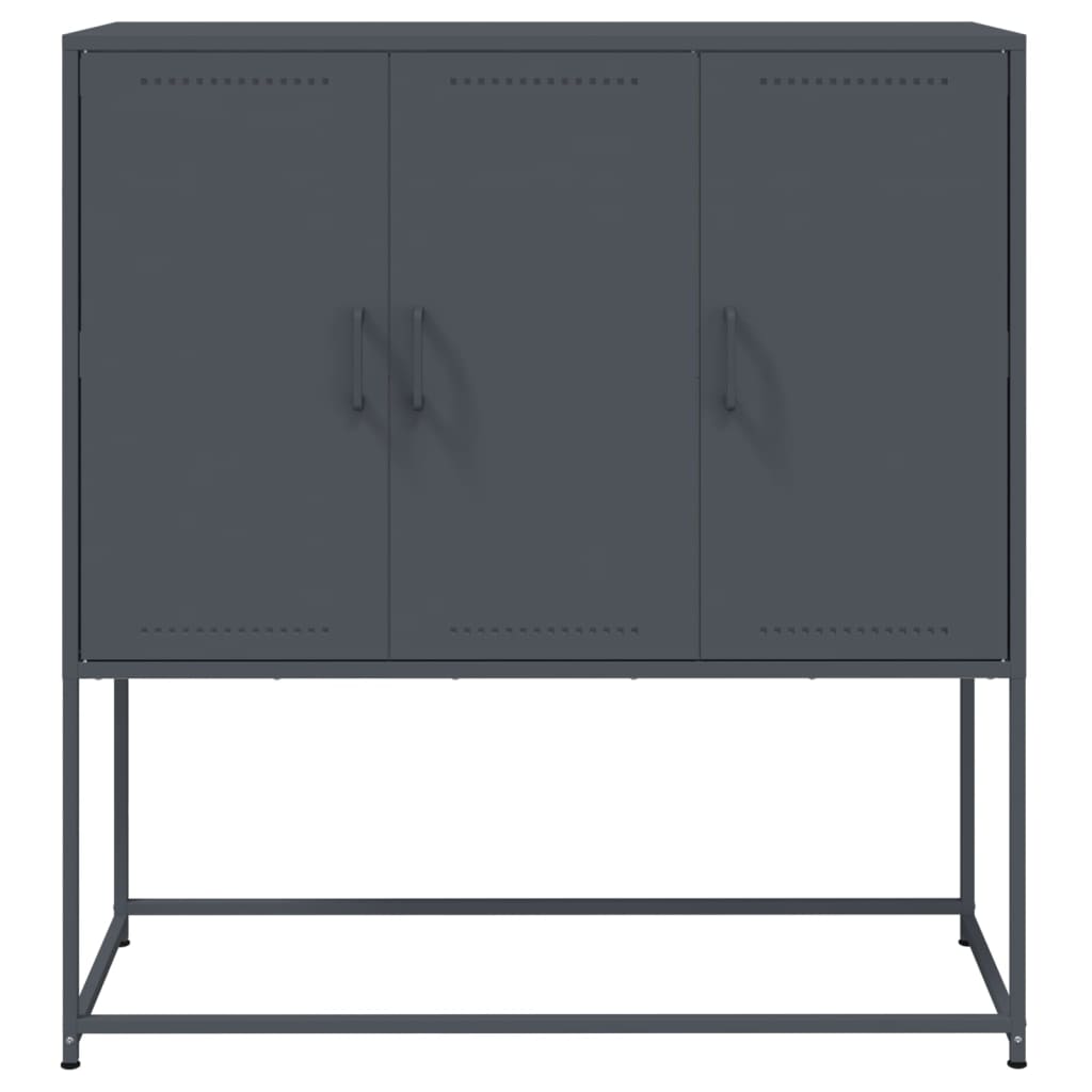 Visoka komoda antracit 100,5 x 39 x 107 cm čelična