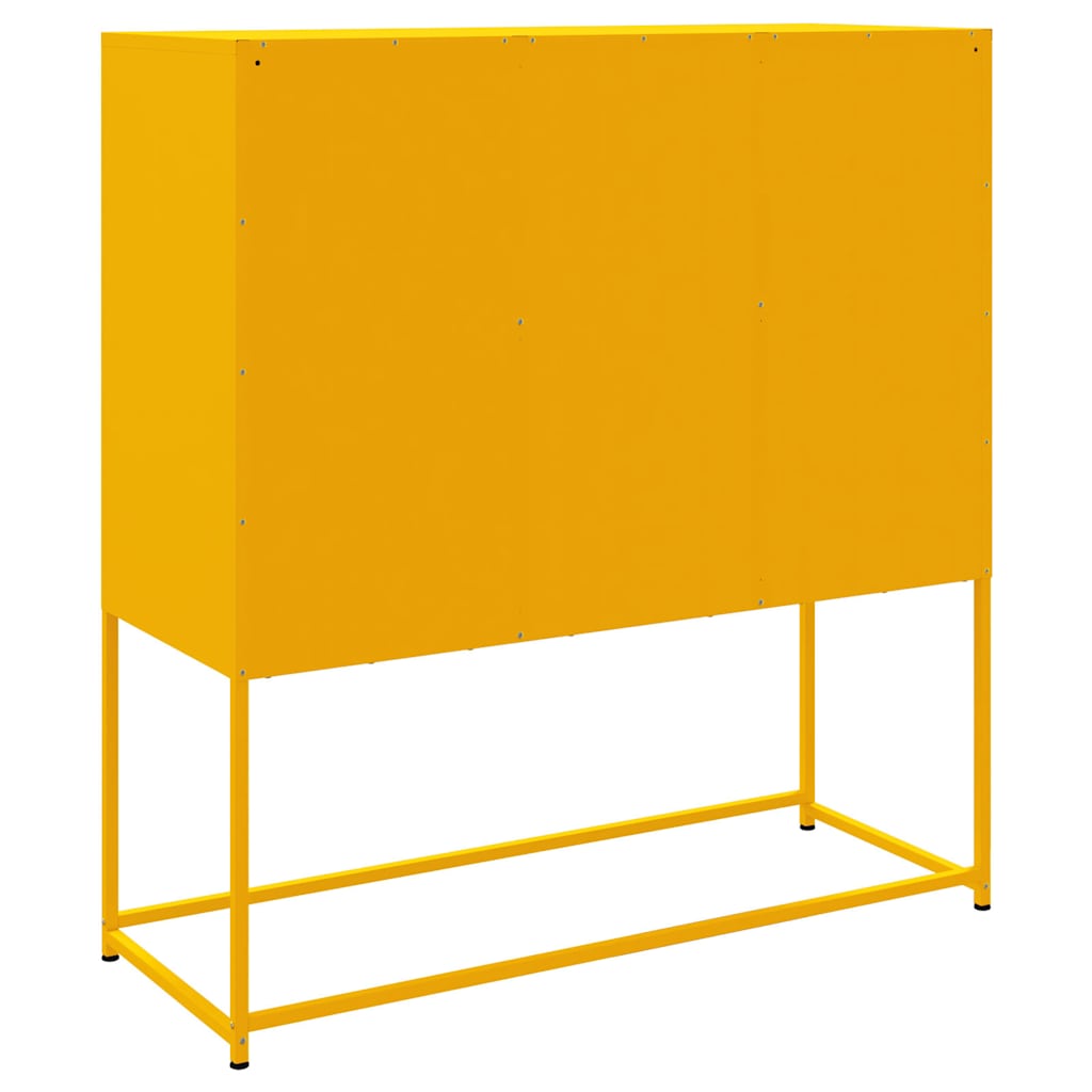 Visoka komoda boja senfa 100,5 x 39 x 107 cm čelična