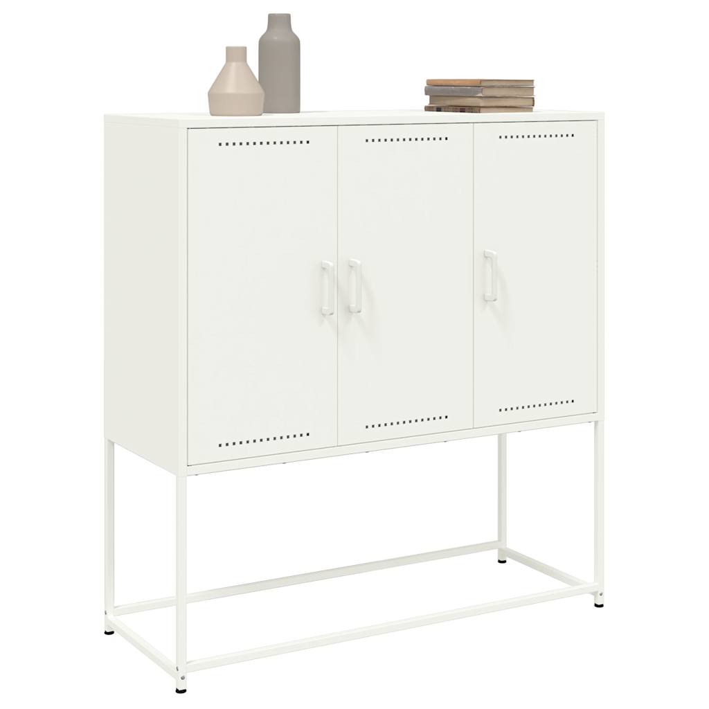 Visoka komoda bijela 100,5x39x107 cm čelična