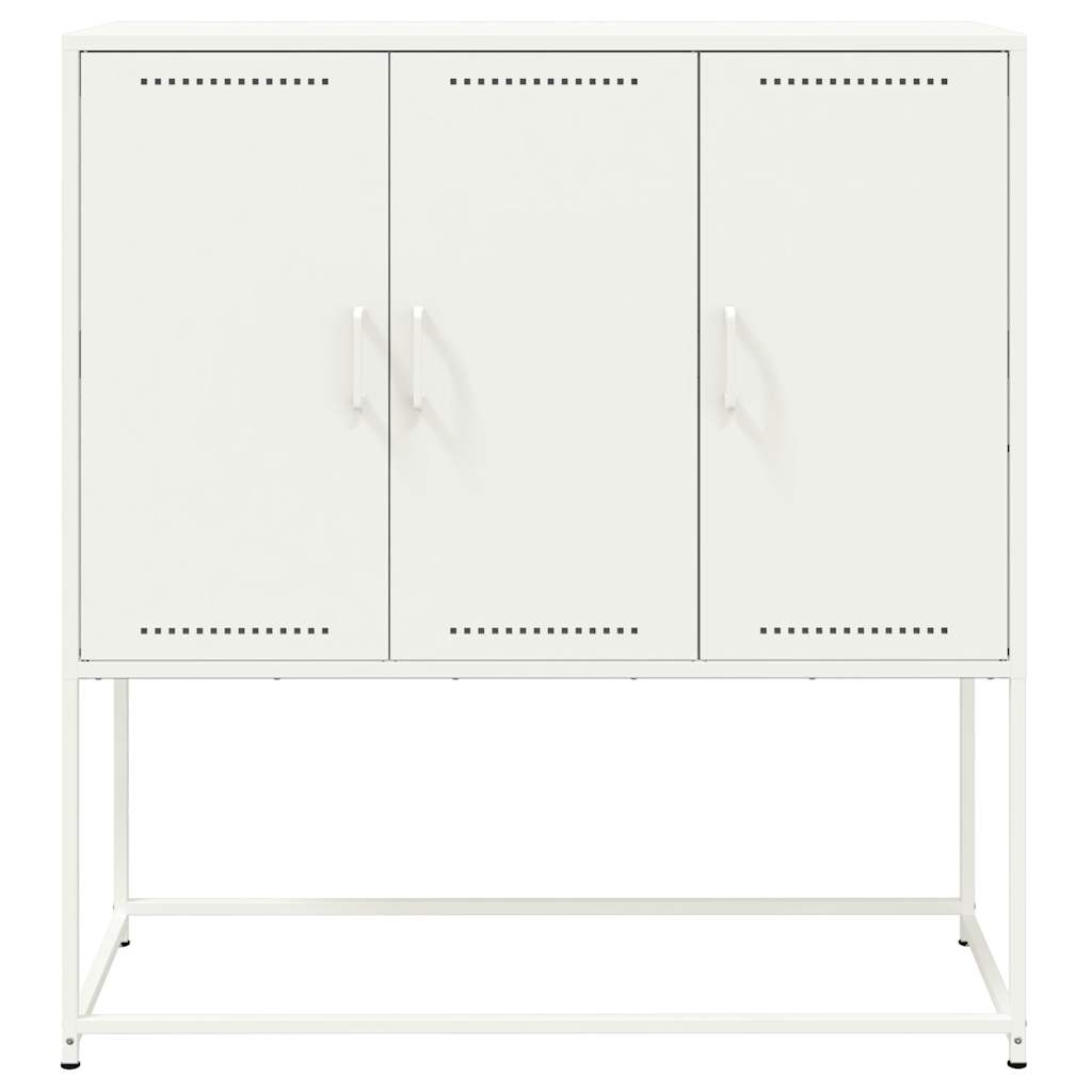 Visoka komoda bijela 100,5x39x107 cm čelična