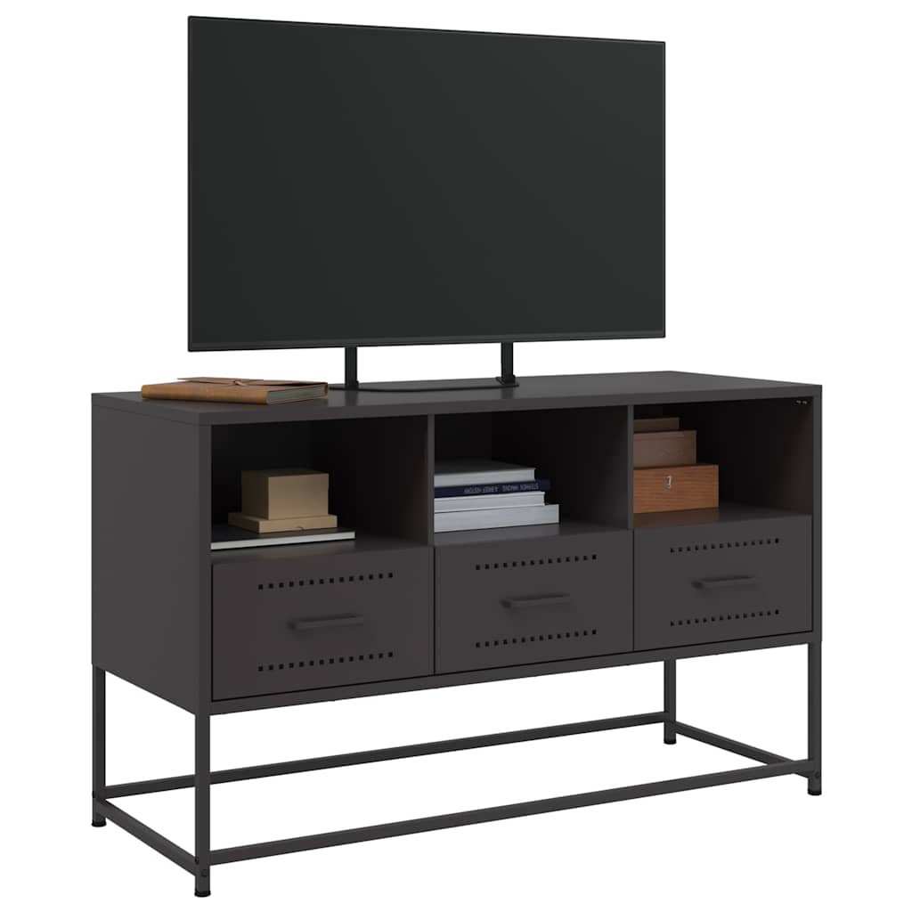 TV ormarić crni 100,5x39x60,5 cm čelični