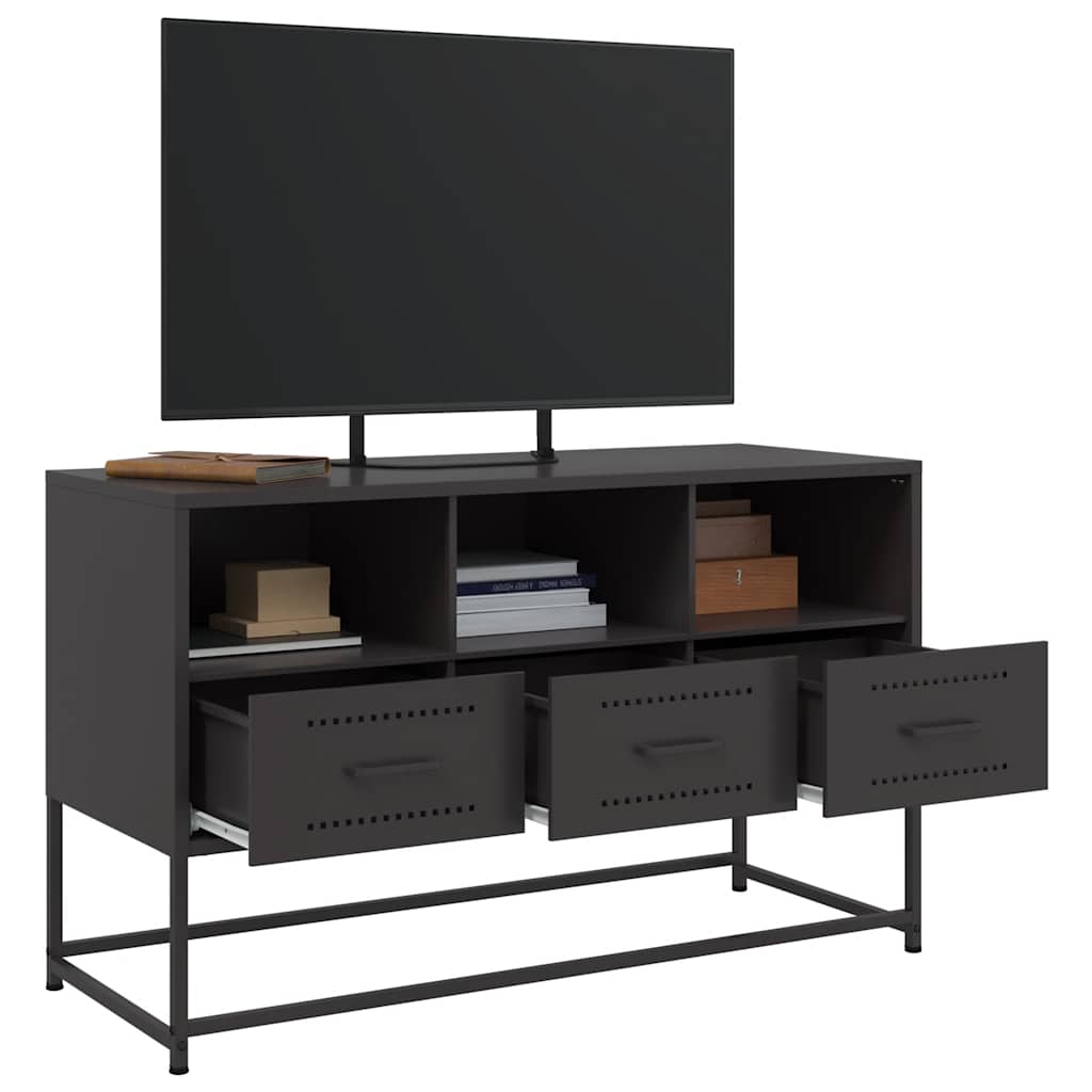 TV ormarić crni 100,5x39x60,5 cm čelični