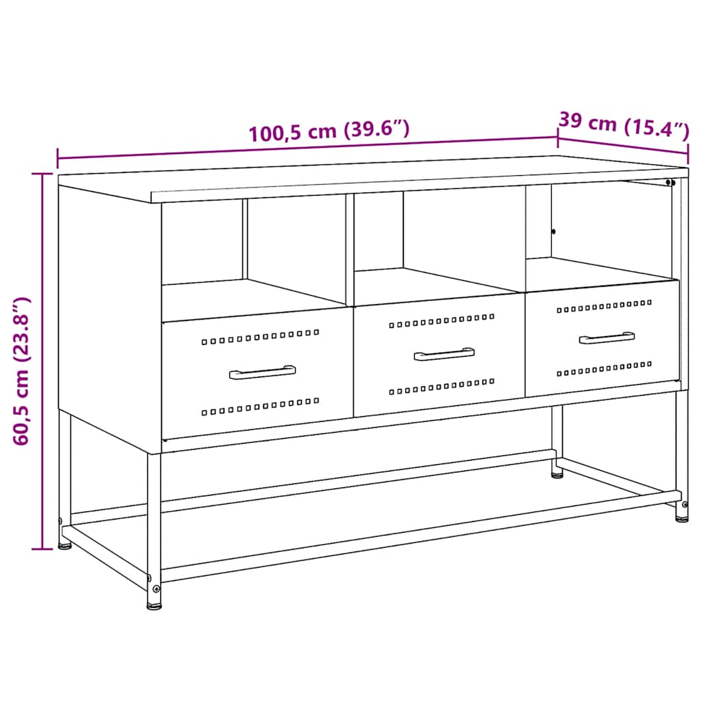 TV ormarić antracit 100,5x39x60,5 cm čelični