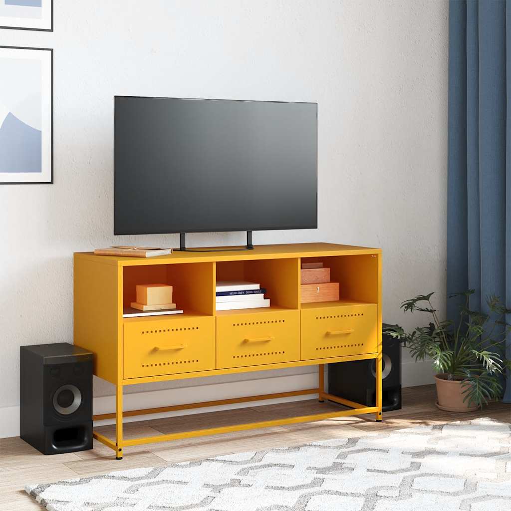 TV ormarić boja senfa 100,5 x 39 x 60,5 cm čelični