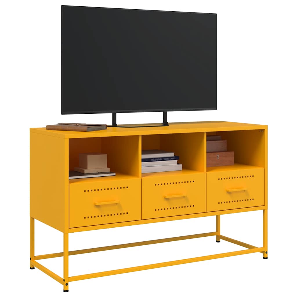 TV ormarić boja senfa 100,5 x 39 x 60,5 cm čelični
