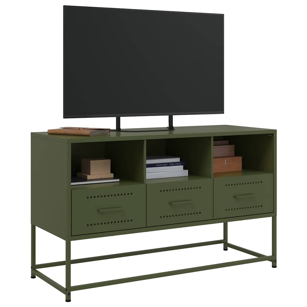 TV ormarić maslinastozeleni 100,5x39x60,5 cm čelični