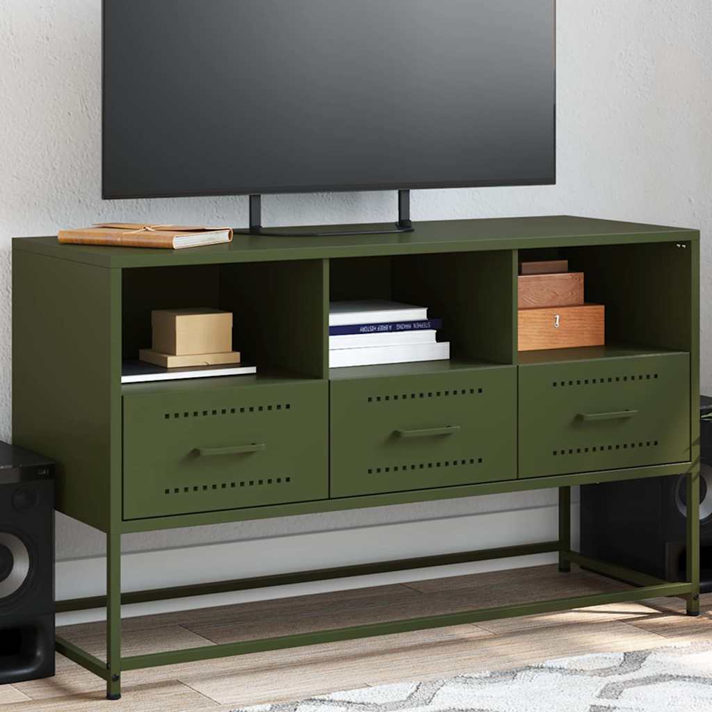 TV ormarić maslinastozeleni 100,5x39x60,5 cm čelični