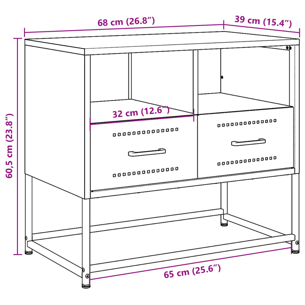 TV ormarić maslinastozeleni 68x39x60,5 cm čelični