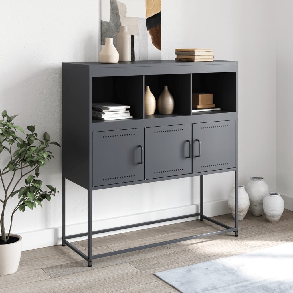 Komoda antracit 100,5 x 39 x 107 cm od čelika