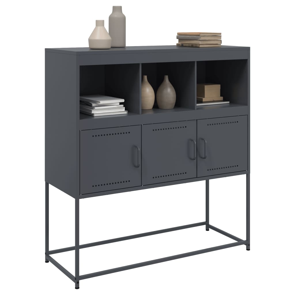 Komoda antracit 100,5 x 39 x 107 cm od čelika
