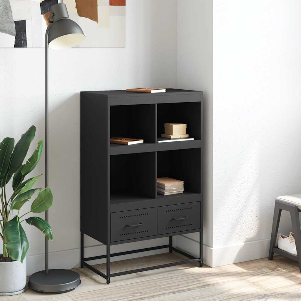 Visoka komoda crna 68x39x111,5 cm od čelika