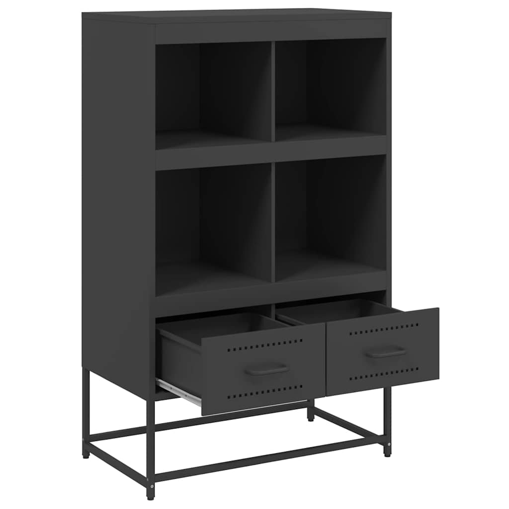 Visoka komoda crna 68x39x111,5 cm od čelika
