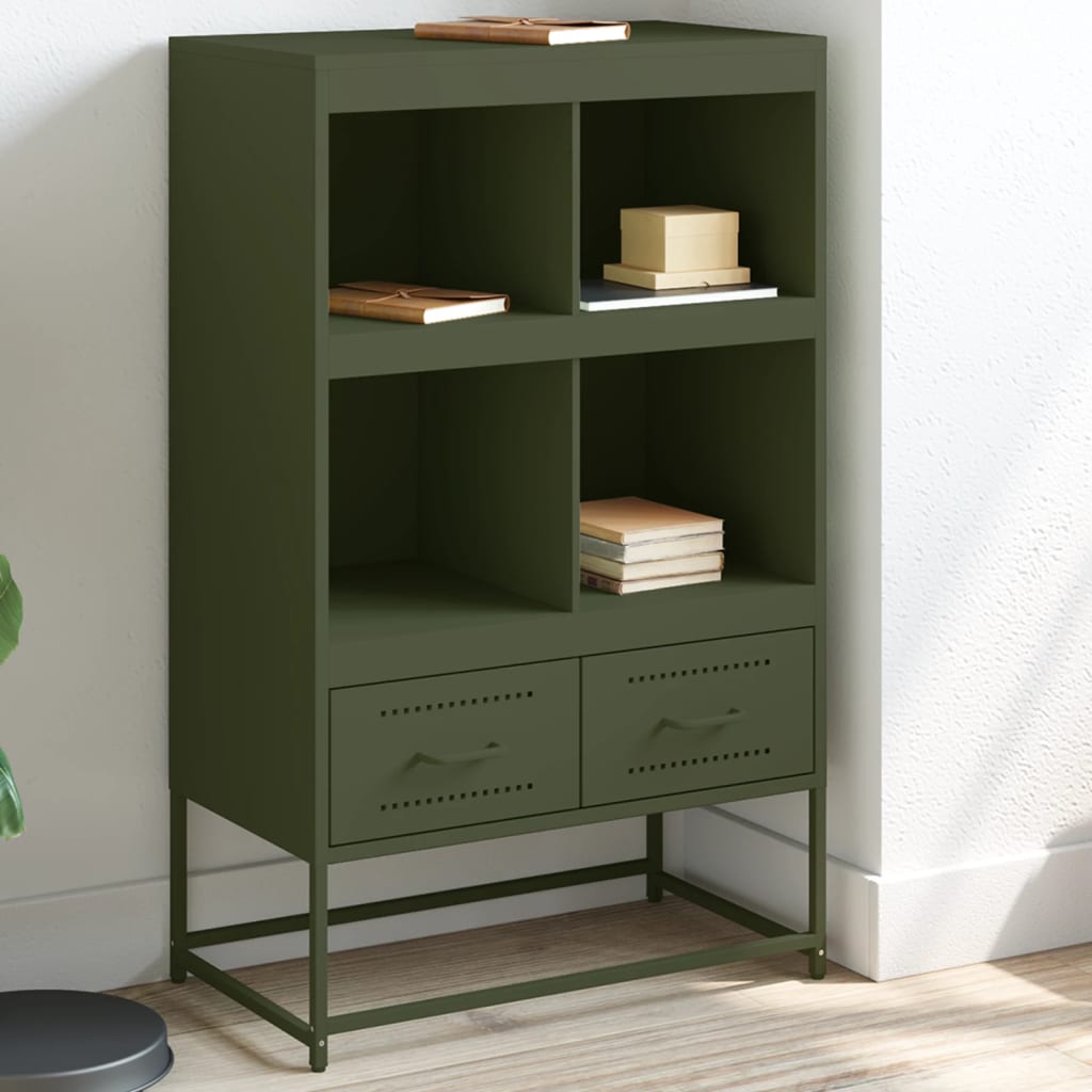 Visoka komoda maslinastozeleni 67 x 39 x 111,5 cm od čelika