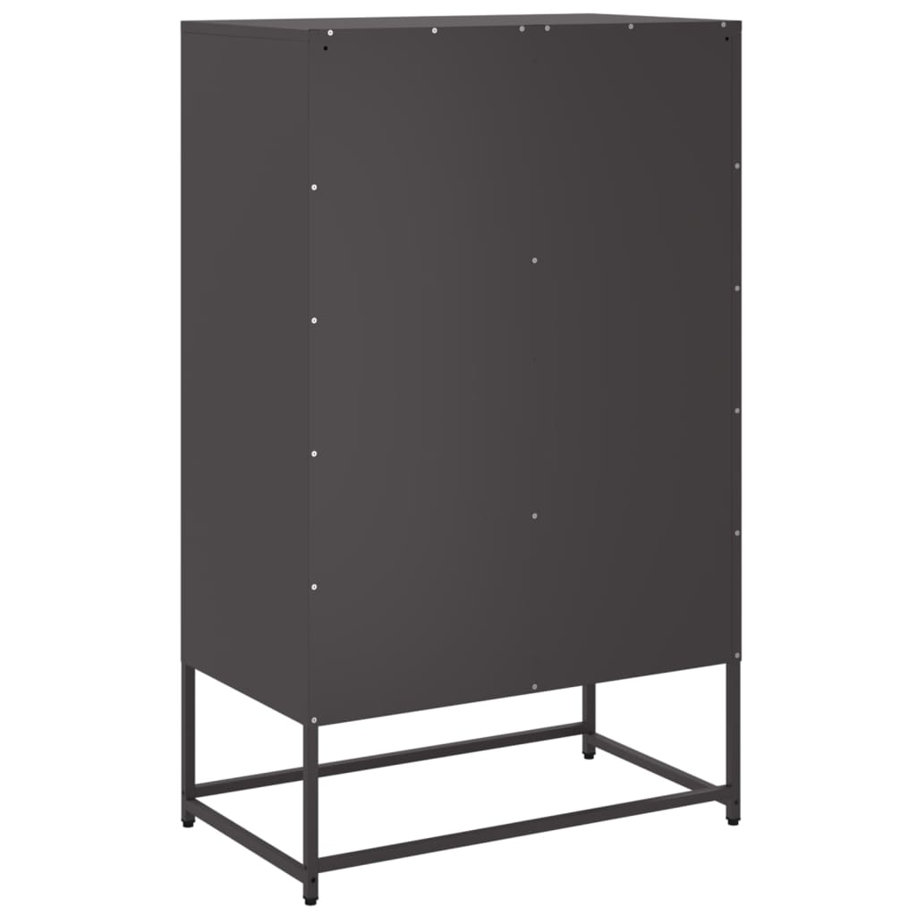 Visoka komoda crna 68x39x111,5 cm od čelika