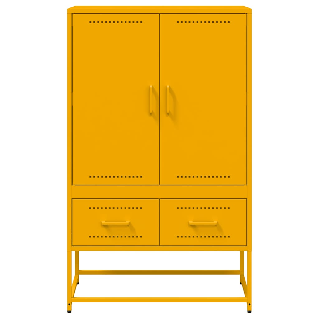 Visoka komoda boja senfa 68x39x111,5 cm od čelika