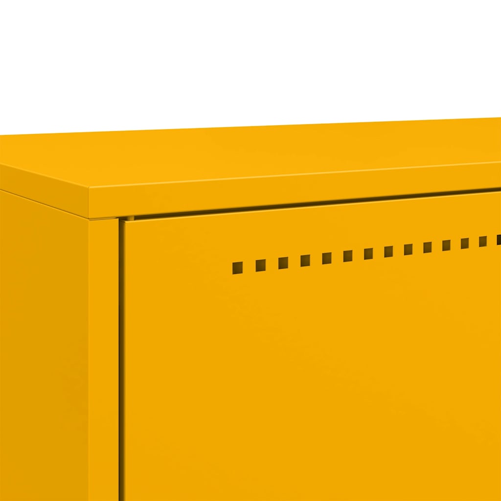 Visoka komoda boja senfa 68x39x111,5 cm od čelika