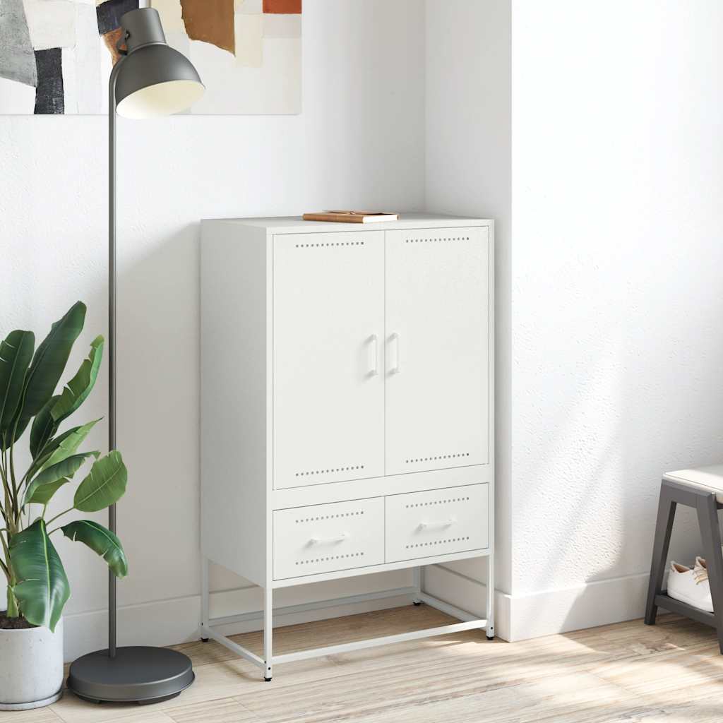 Visoka komoda bijela 68x39x111,5 cm od čelika
