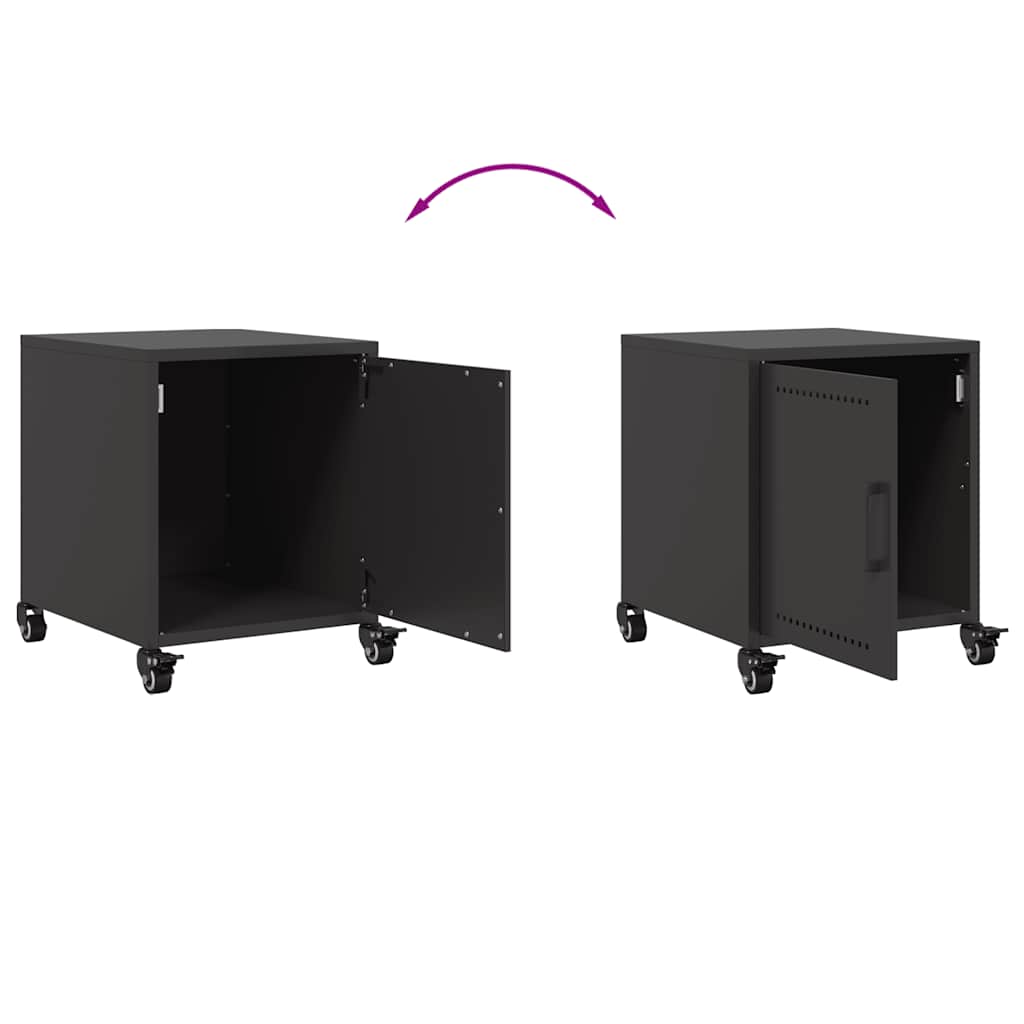 Noćni ormarić crni 36 x 39 x 43,5 cm čelični