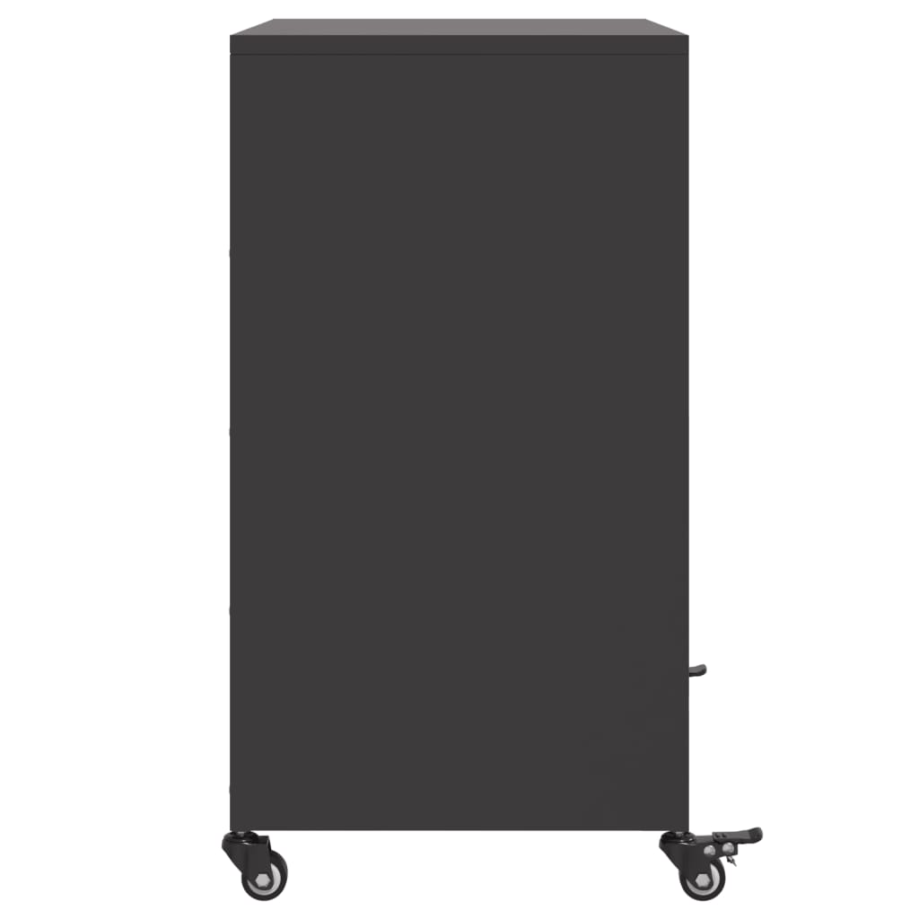 Komoda crna 68x39x72 cm čelična