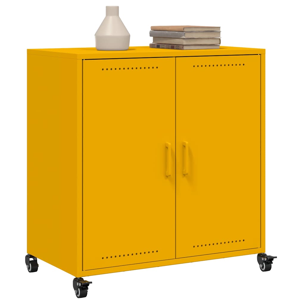 Komoda boja senfa 68x39x72 cm čelični