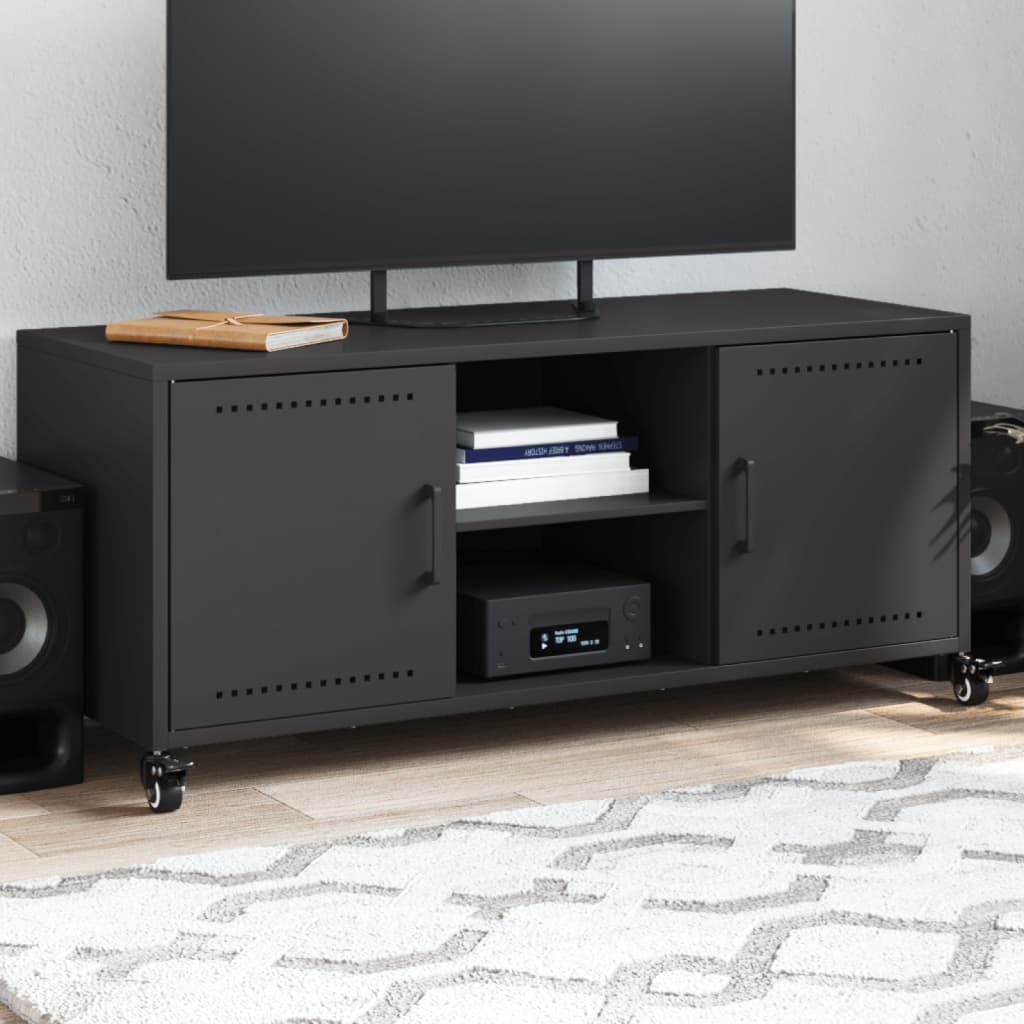 TV ormarić crni 100,5x39x43,5 cm čelik