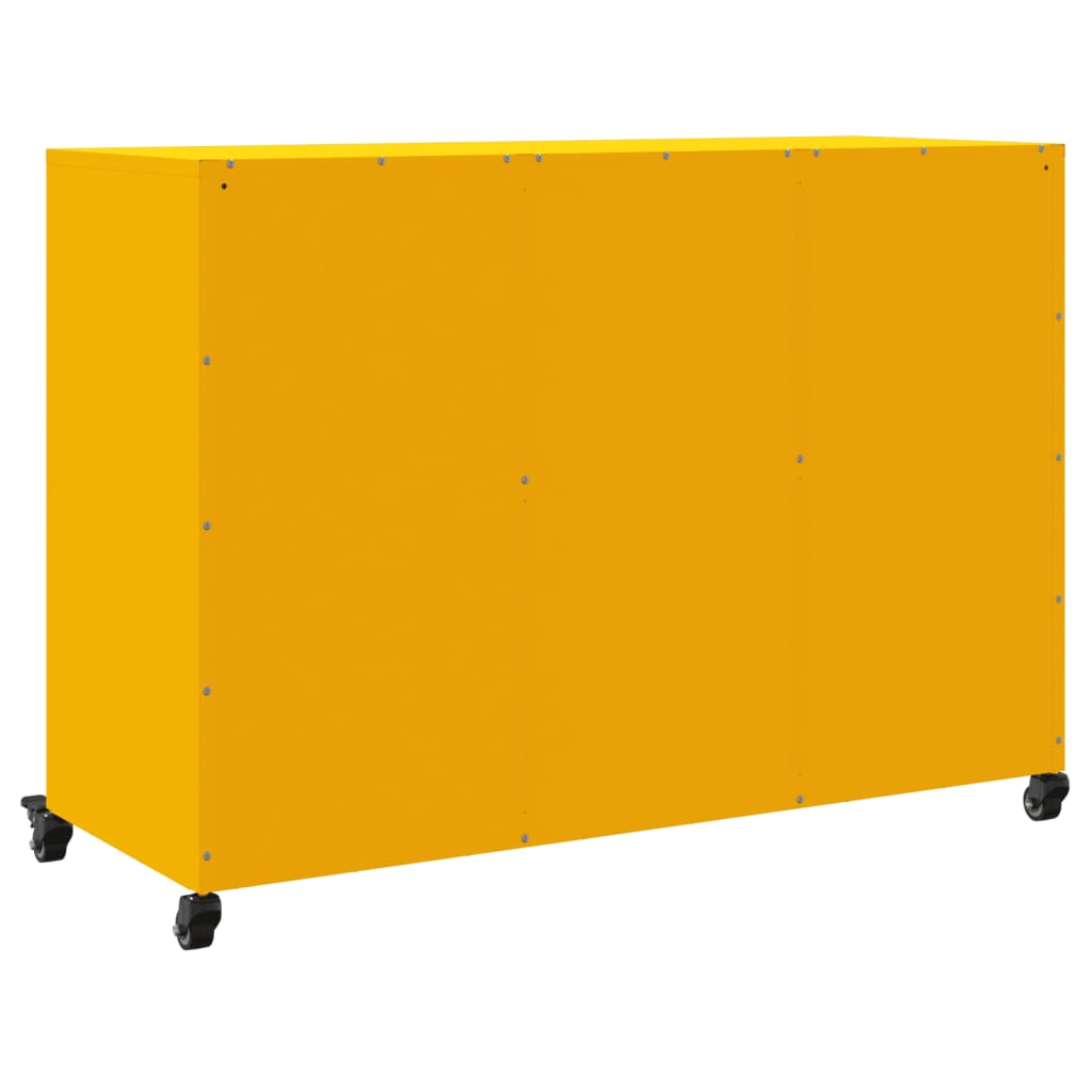 Komoda boja senfa 100,5x39x72 cm čelični