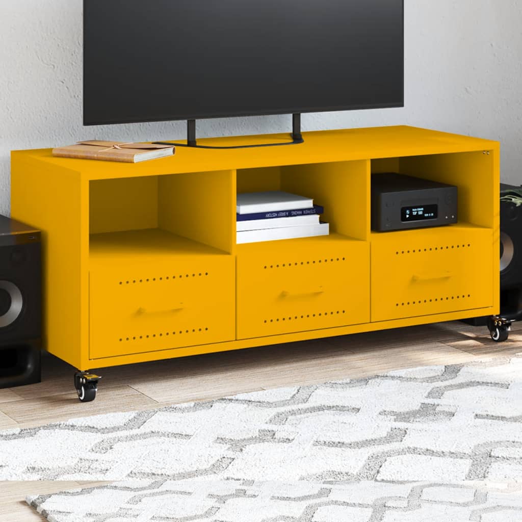 TV ormarić boja senfa 100,5x39x43,5 cm čelični