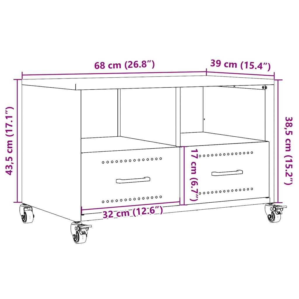 TV ormarić crni 68 x 39 x 43,5 cm čelik