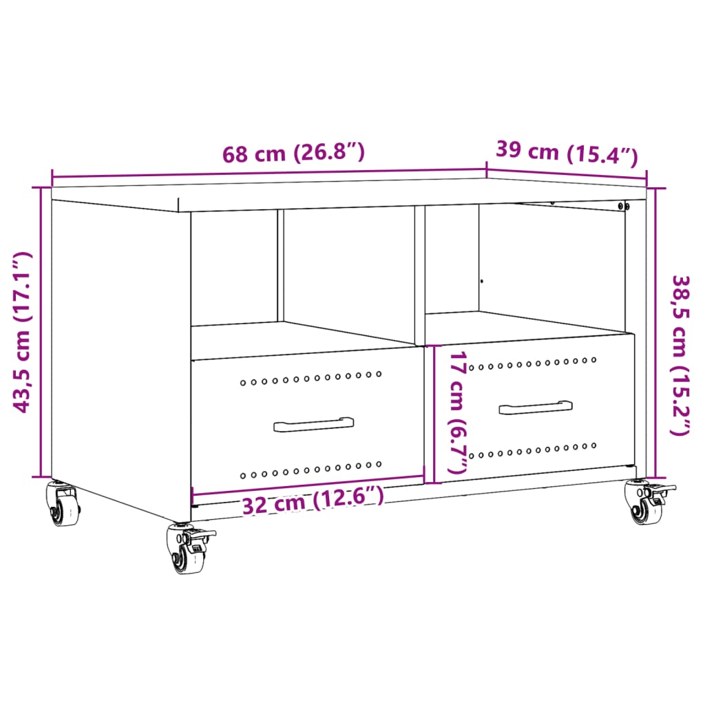 TV ormarić antracit 68x39x43,5 cm čelik