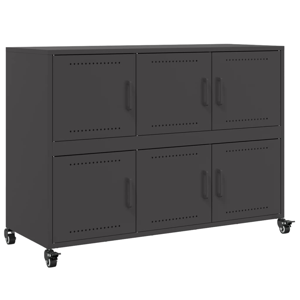 Komoda crna 100,5 x 39 x 72 cm čelik