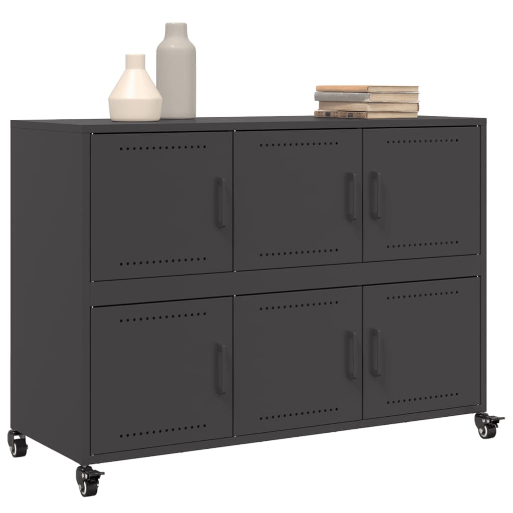 Komoda crna 100,5 x 39 x 72 cm čelik
