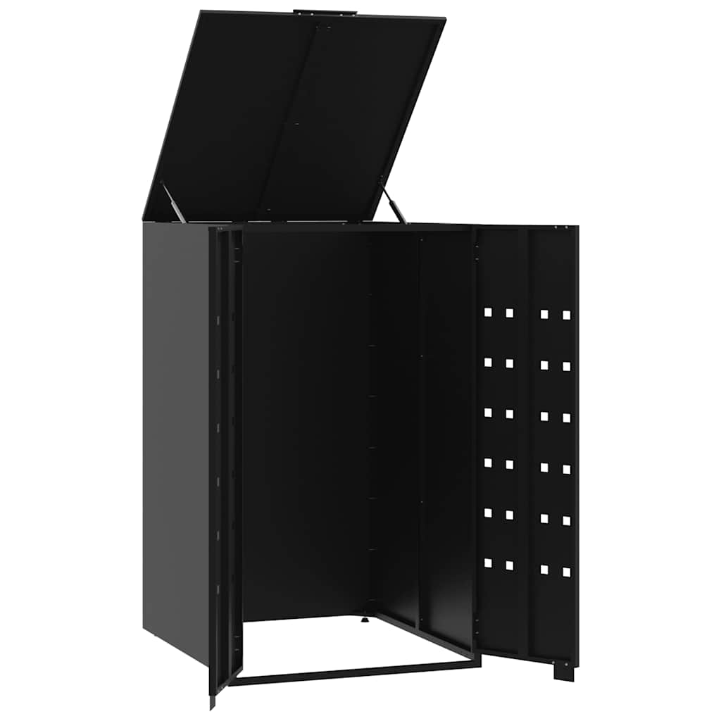 Spremište za jednu kantu za otpad crno 69 x 79 x 117 cm čelično