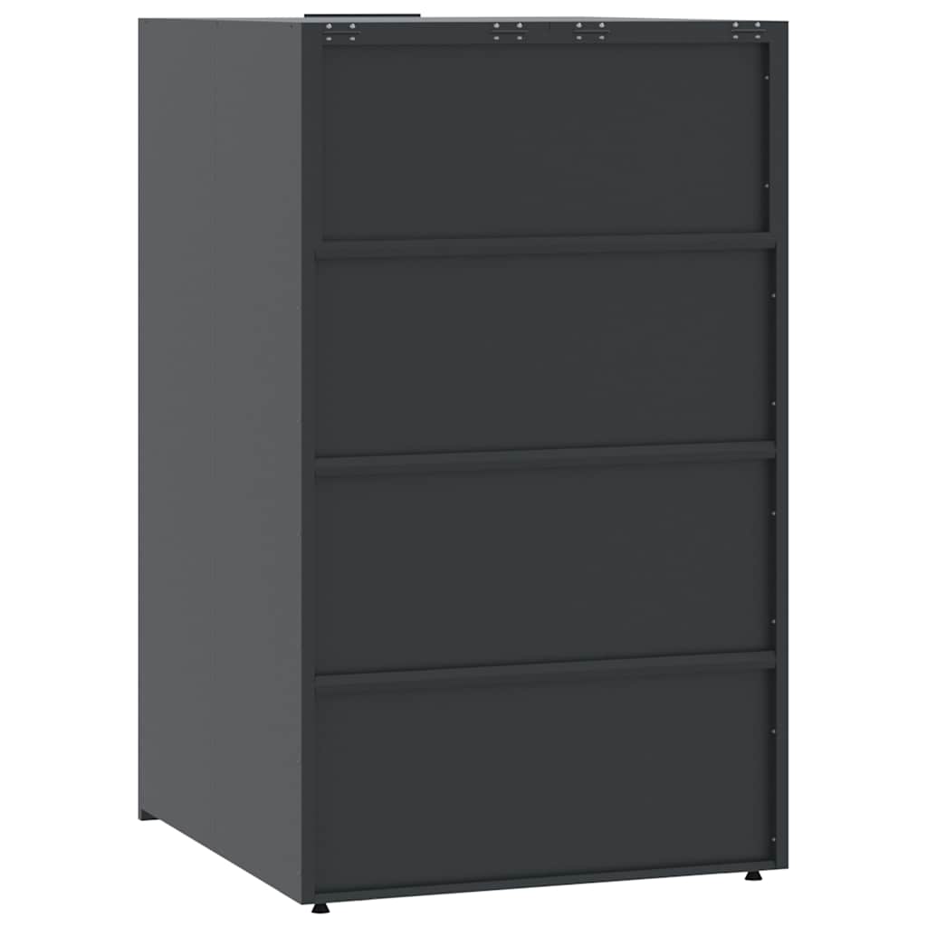 Spremnik za kantu za jednu kantu na kotačiće antracit boje 69x79x117 cm čelik