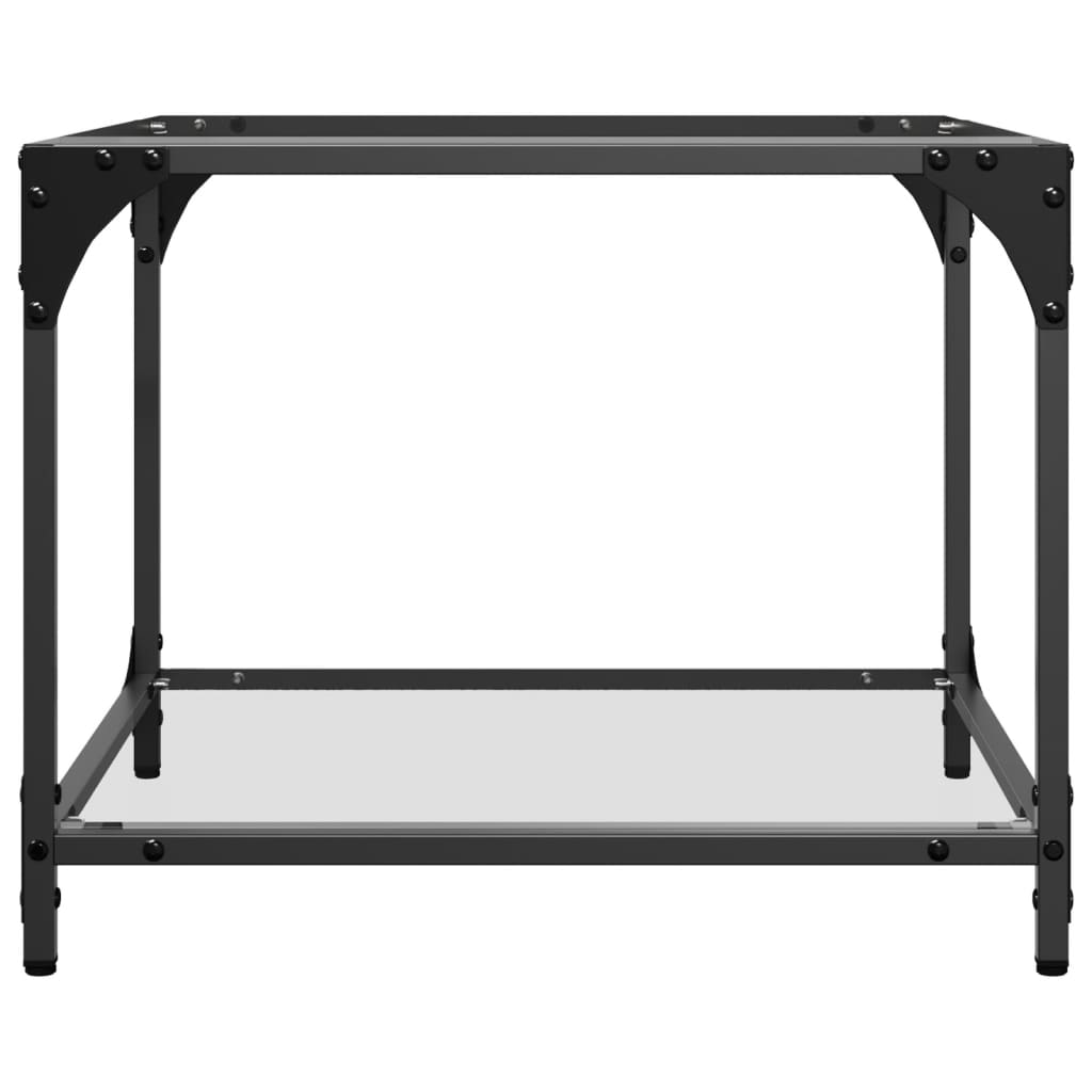 Stolići s prozirnom staklenom površinom 2 kom 50x50x40 cm čelik