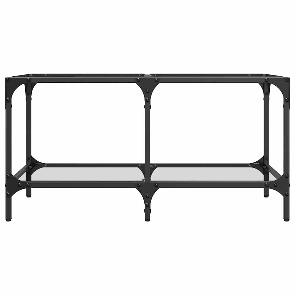 Stolić s prozirnom staklenom površinom 78,5x40x40 cm čelik