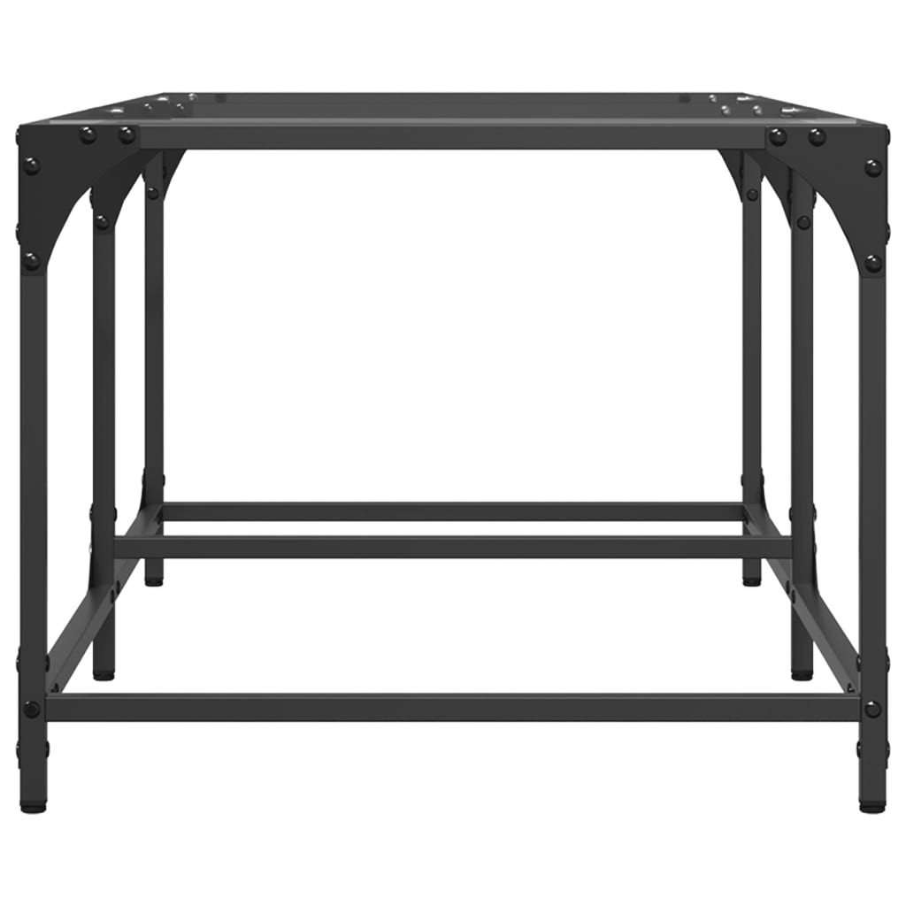 Stolić s prozirnom staklenom površinom 98,5 x 50 x 40 cm čelik