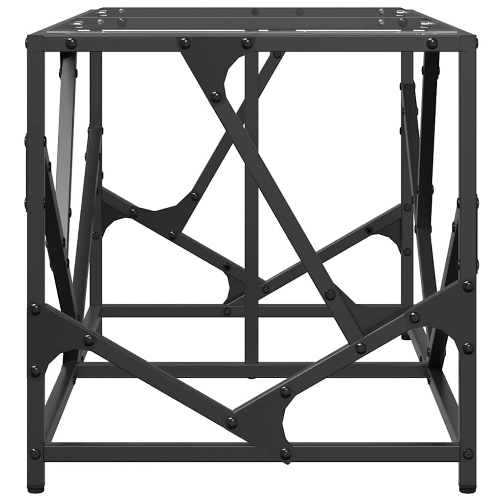 Stolić s prozirnom staklenom površinom 78,5x40x41 cm čelik