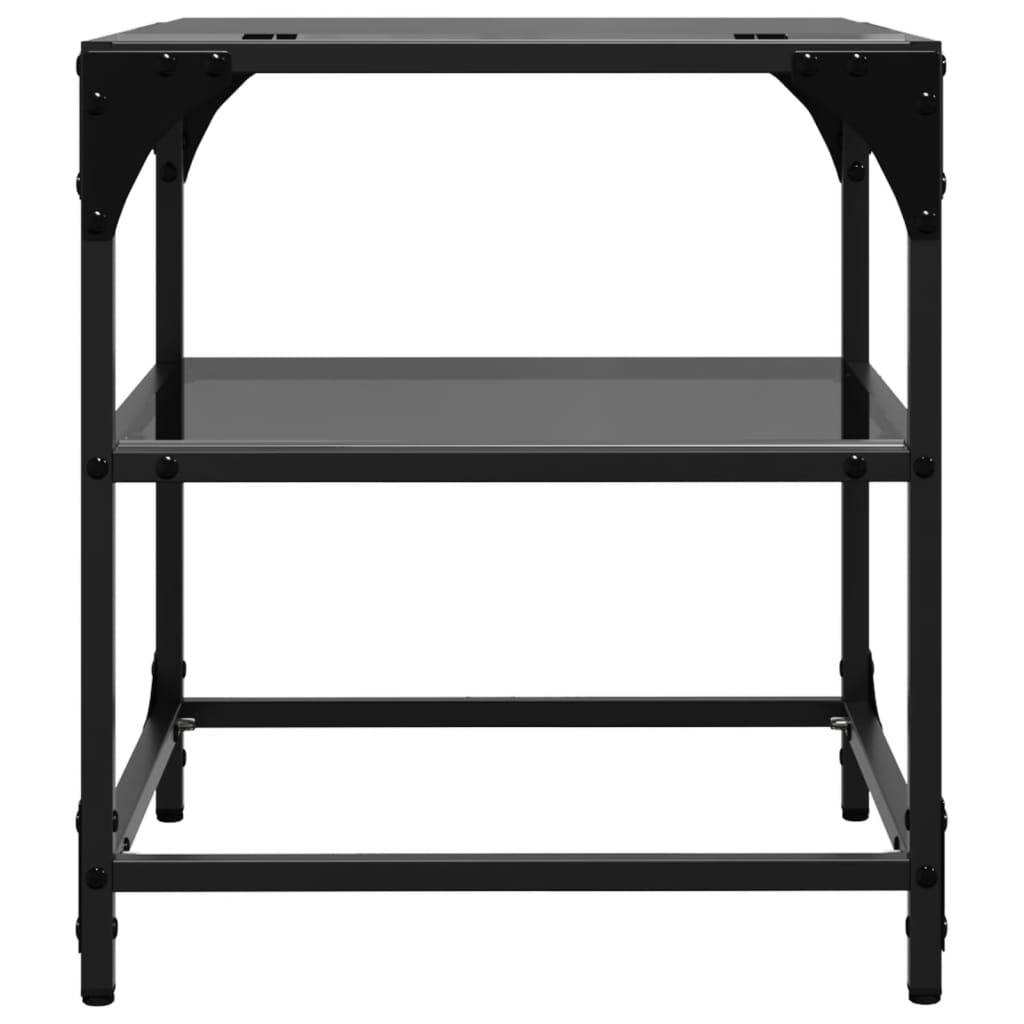 Stolići za kavu s crnim staklenim vrhom 2 kom 40x40x45 cm čelik