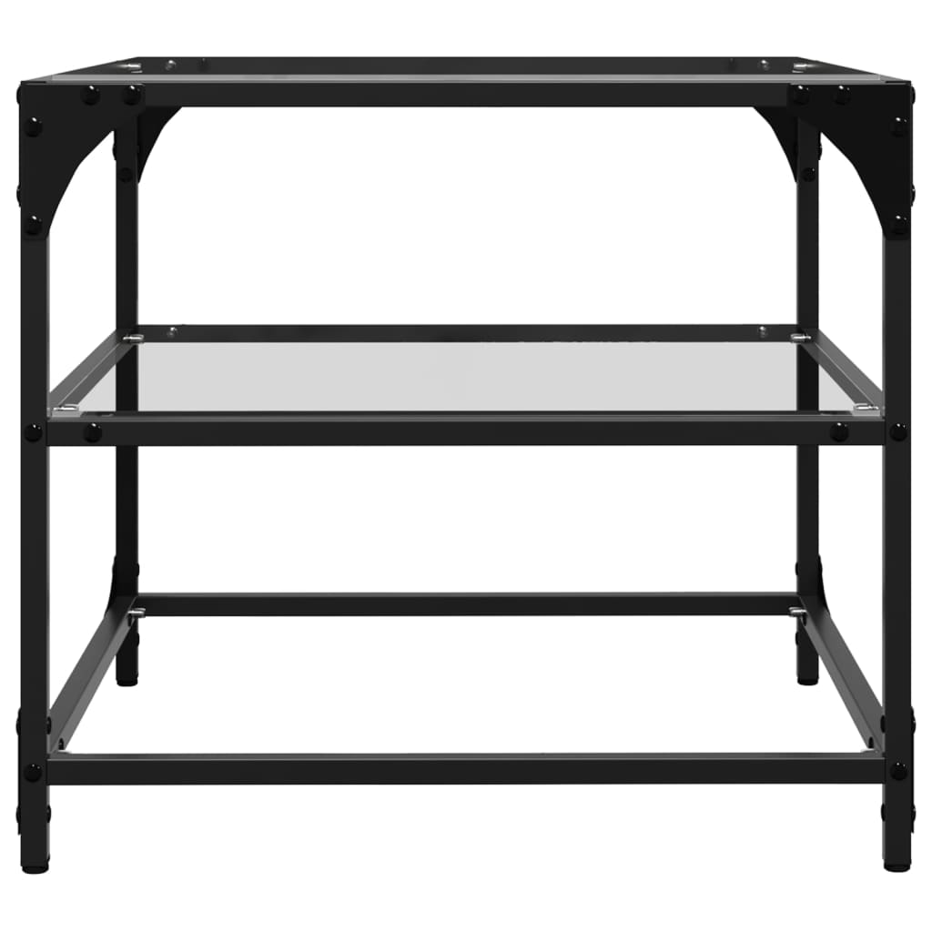 Stolići s prozirnom staklenom površinom 2 kom 50x50x45 cm čelik