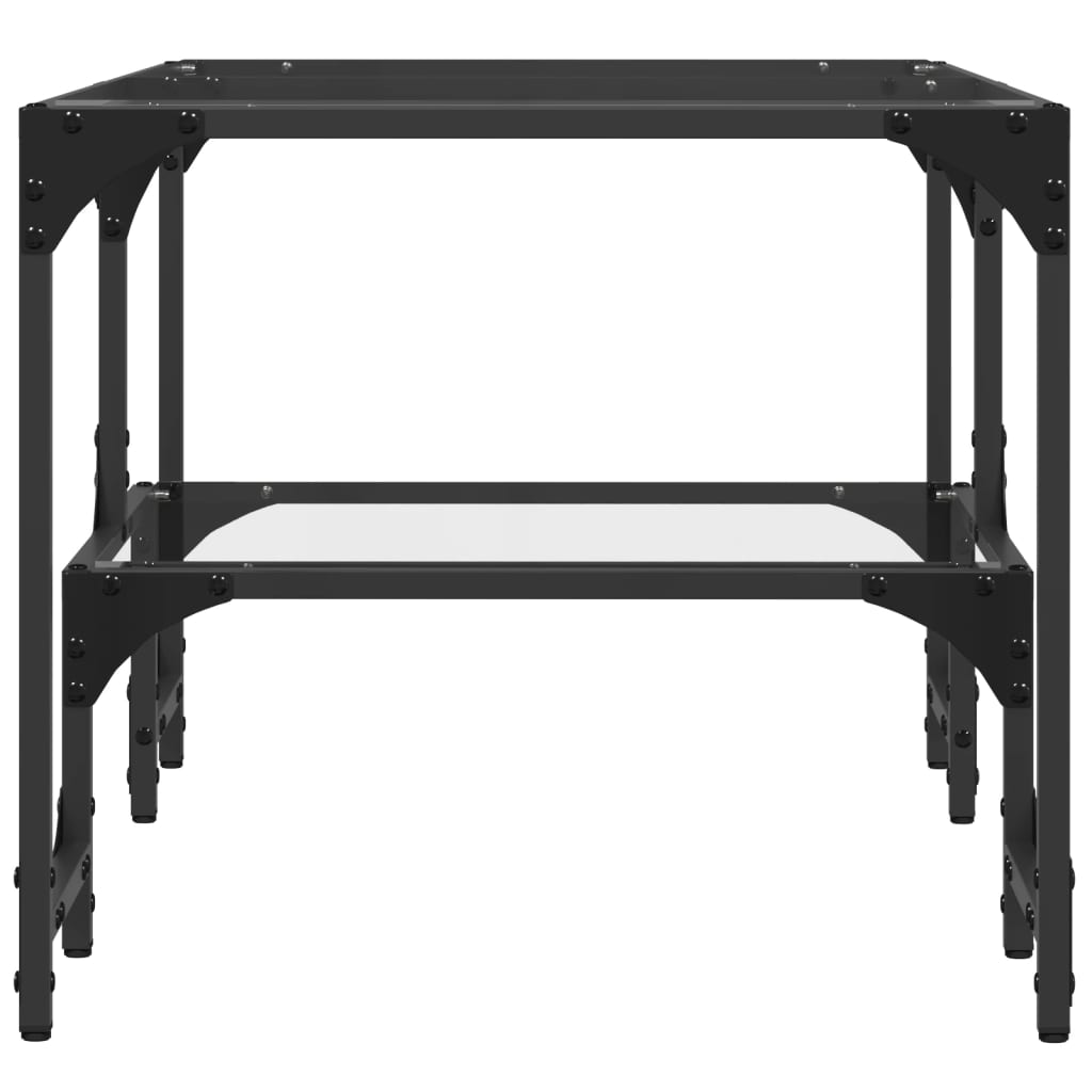 Stolić s prozirnom staklenom površinom 98,5x50x45 cm čelik