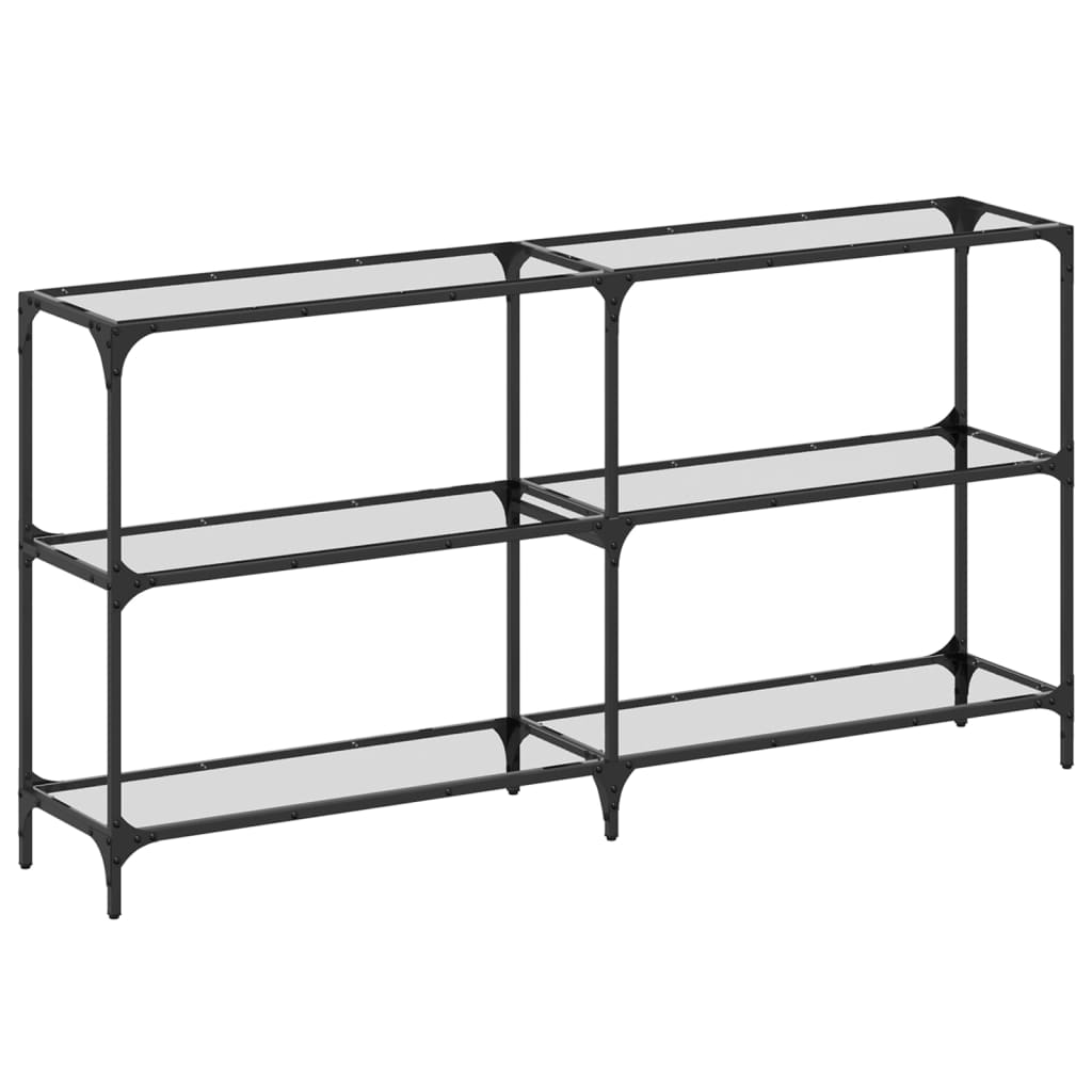 Stolić s prozirnom staklenom površinom 158,5x30x81 cm čelik