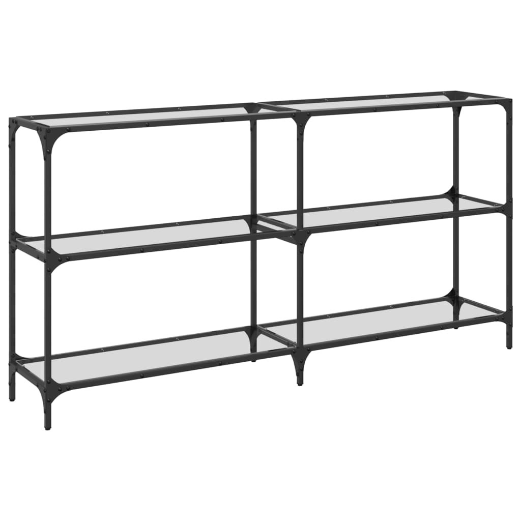 Stolić s prozirnom staklenom površinom 158,5x30x81 cm čelik