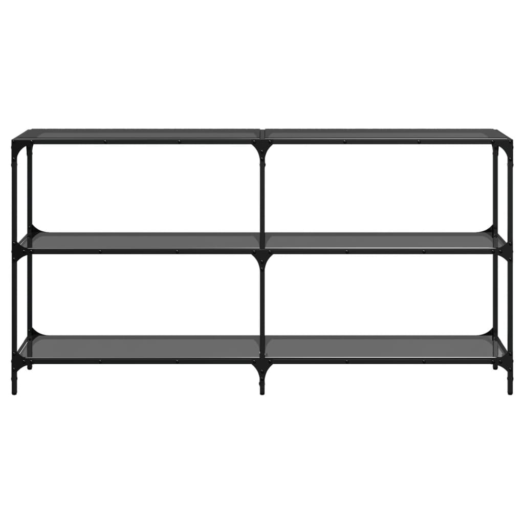 Konzolni stol s crnom staklenom površinom 158,5x30x81cm čelični