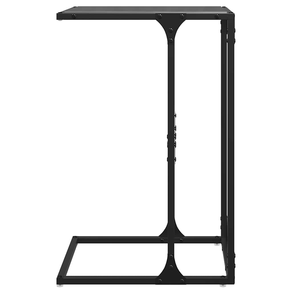 Bočni stolić s crnom staklom 40 x 30 x 61,5 cm čelični
