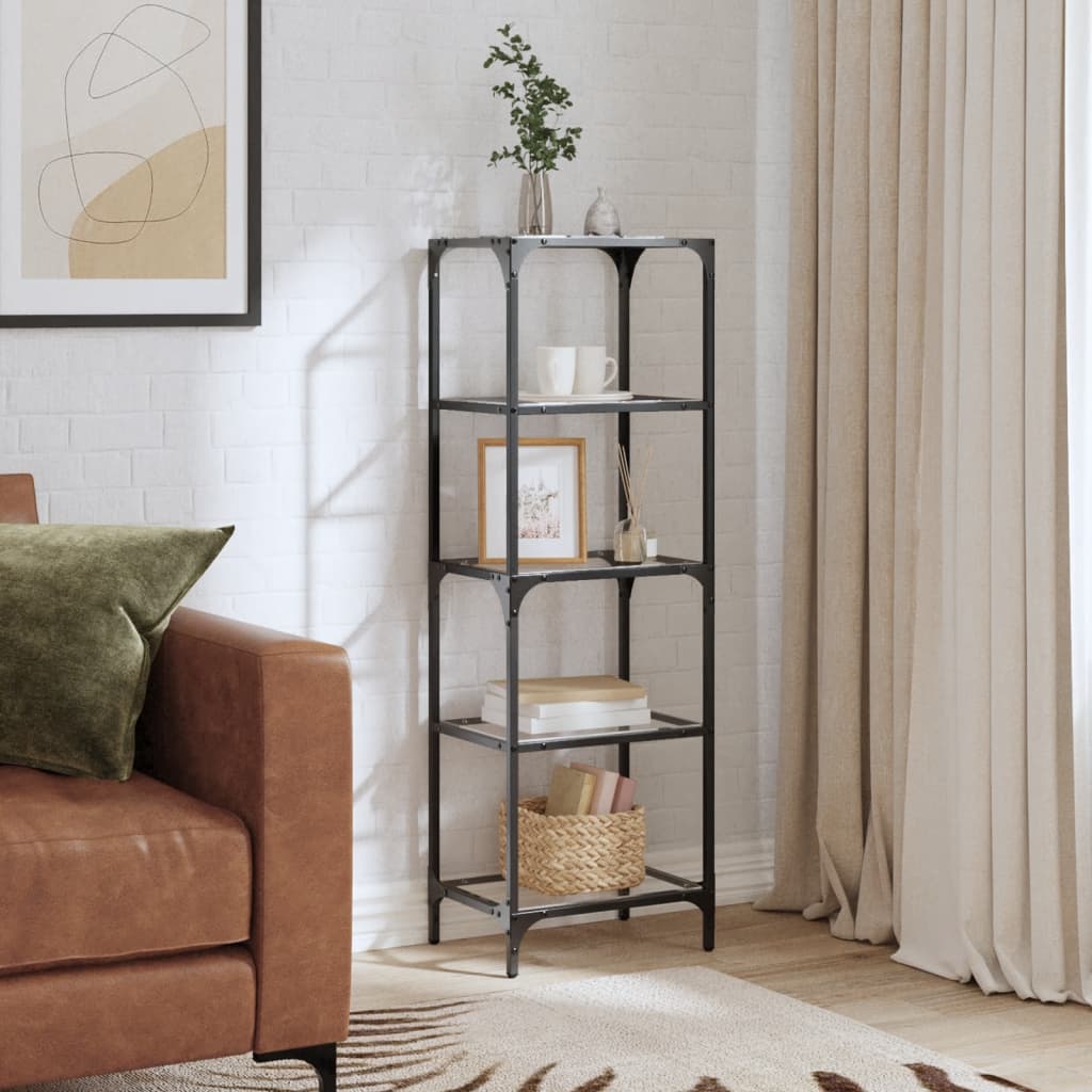 Stalak za pohranu s prozirnom površinom 40x30x123 cm čelični