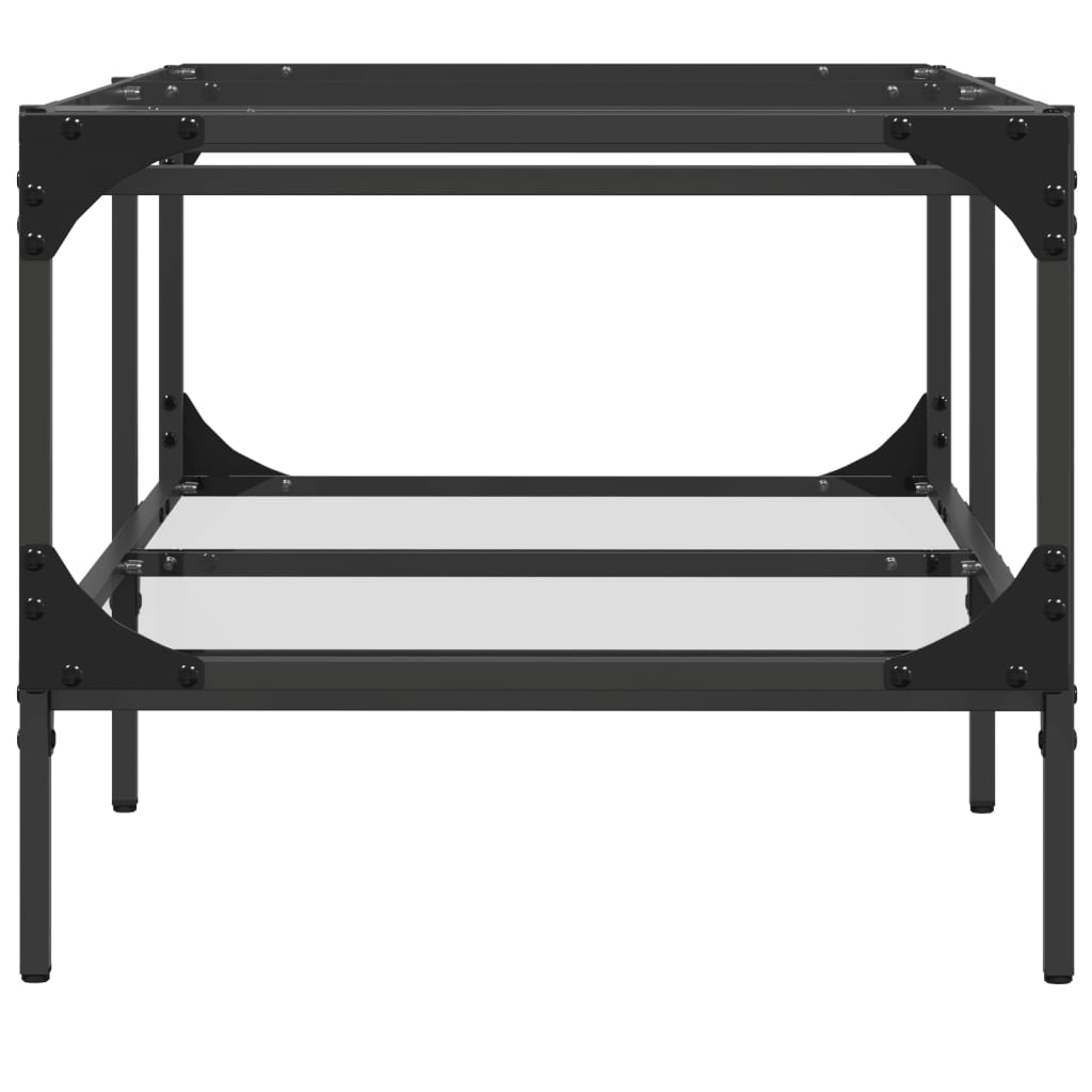 Stolić s prozirnom staklenom površinom 98,5x50x45 cm čelik