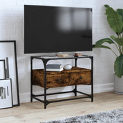 TV ormarić sa staklenom površinom boja hrasta 60x35x51cm drveni